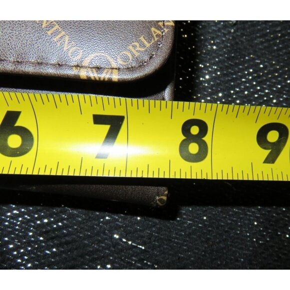 VALENTINO Orlandi Italian Leather Guitar Strap Crossbody Logo Embossed Wallet - Picture 9 of 10